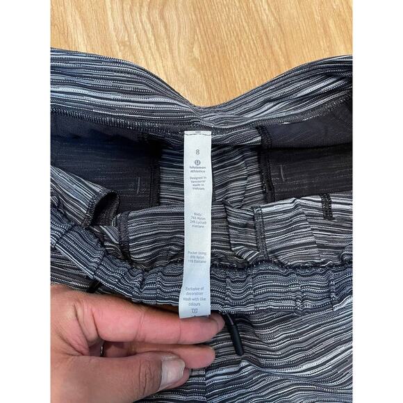 Lululemon Cyber Stripe Gray Deep Coal Cuff Legging Jogger - Picture 2 of 5